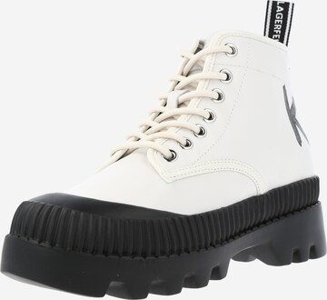 Karl Lagerfeld Lace-Up Ankle Boots 'TREKKA II' in White: front
