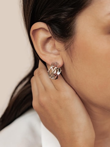 Hey Happiness - Pendientes 'Bubble Twist Hoop' en plata