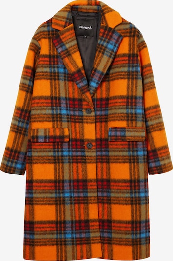 Demisezoninis paltas iš Desigual, spalva – mėlyna / oranžinė / juoda, Prekių apžvalga