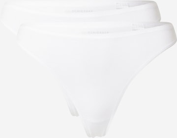 SCHIESSER Thong in White: front