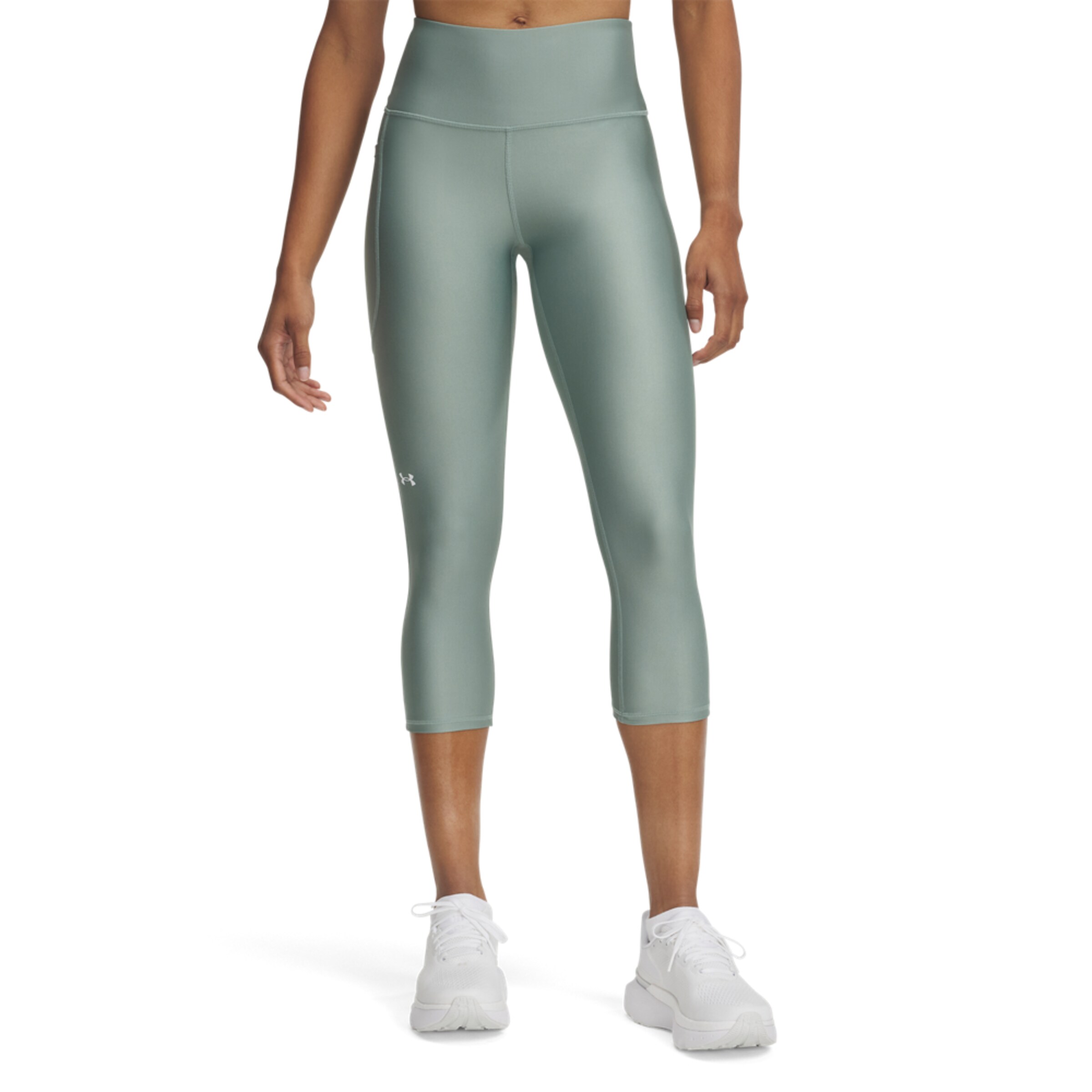 UNDER ARMOUR Skinny Workout Pants in Green: front