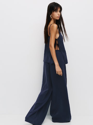 Wide Leg Pantalon Pull&Bear en bleu