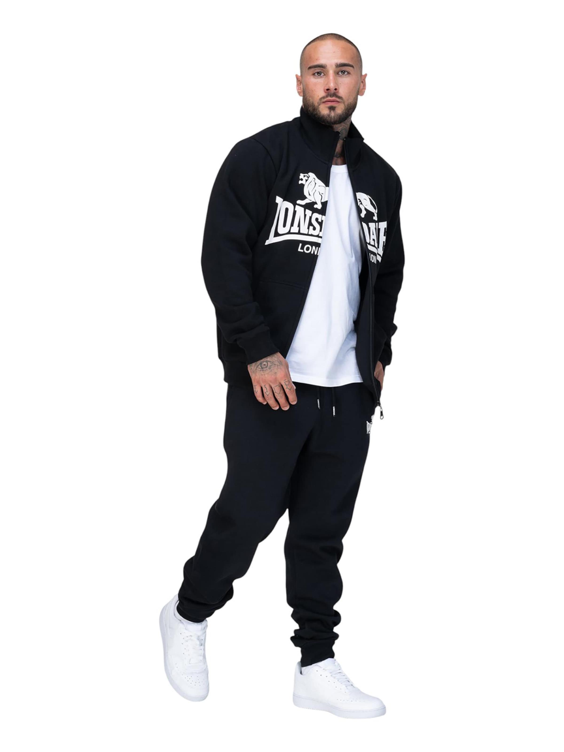 LONSDALE Tepláková bunda 'Blencarn' - Čierna