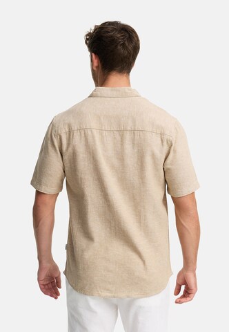INDICODE JEANS Regular Fit Hemd 'Lino' in Beige