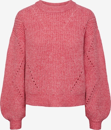 PIECES Sweter 'FINKA' w kolorze różowy: przód