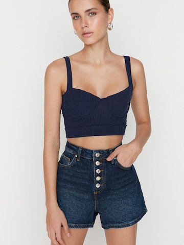 Wide leg Pantaloni de la Trendyol pe albastru: față
