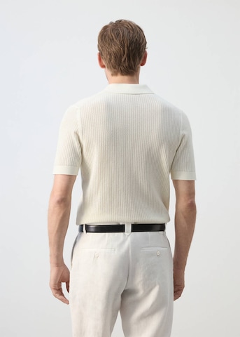 MANGO MAN Shirt 'Pointele' in White