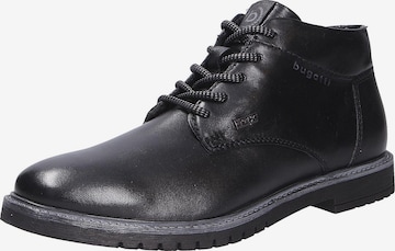 Boots stringati di bugatti in nero: frontale