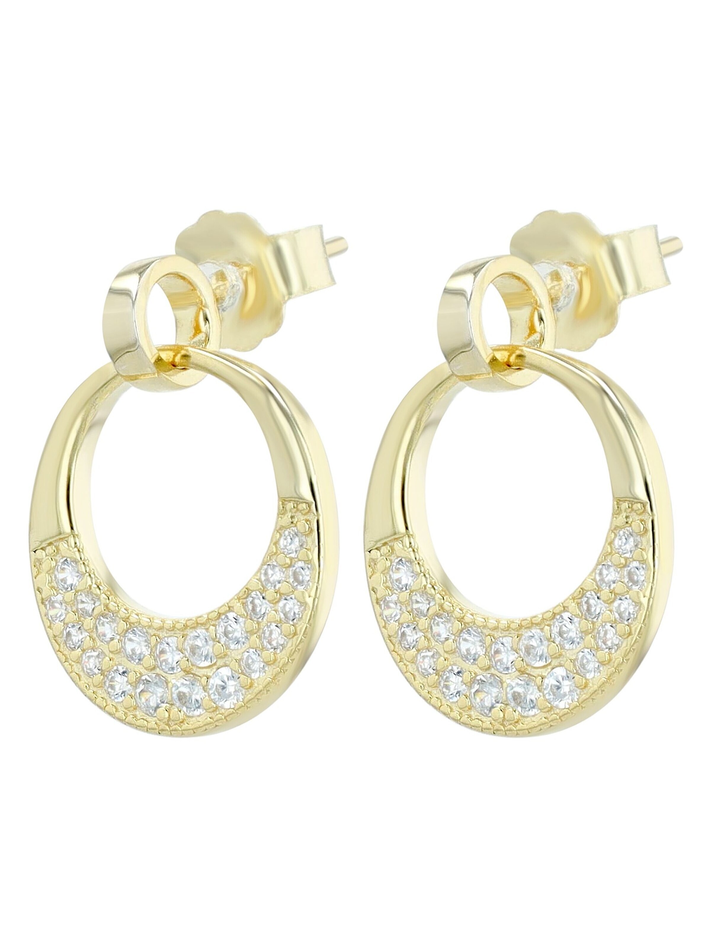 Akzent Earrings '"Roxana" aus 925 Sterlingsilber, rhodiniert/vergoldet, langlebig' in Gold