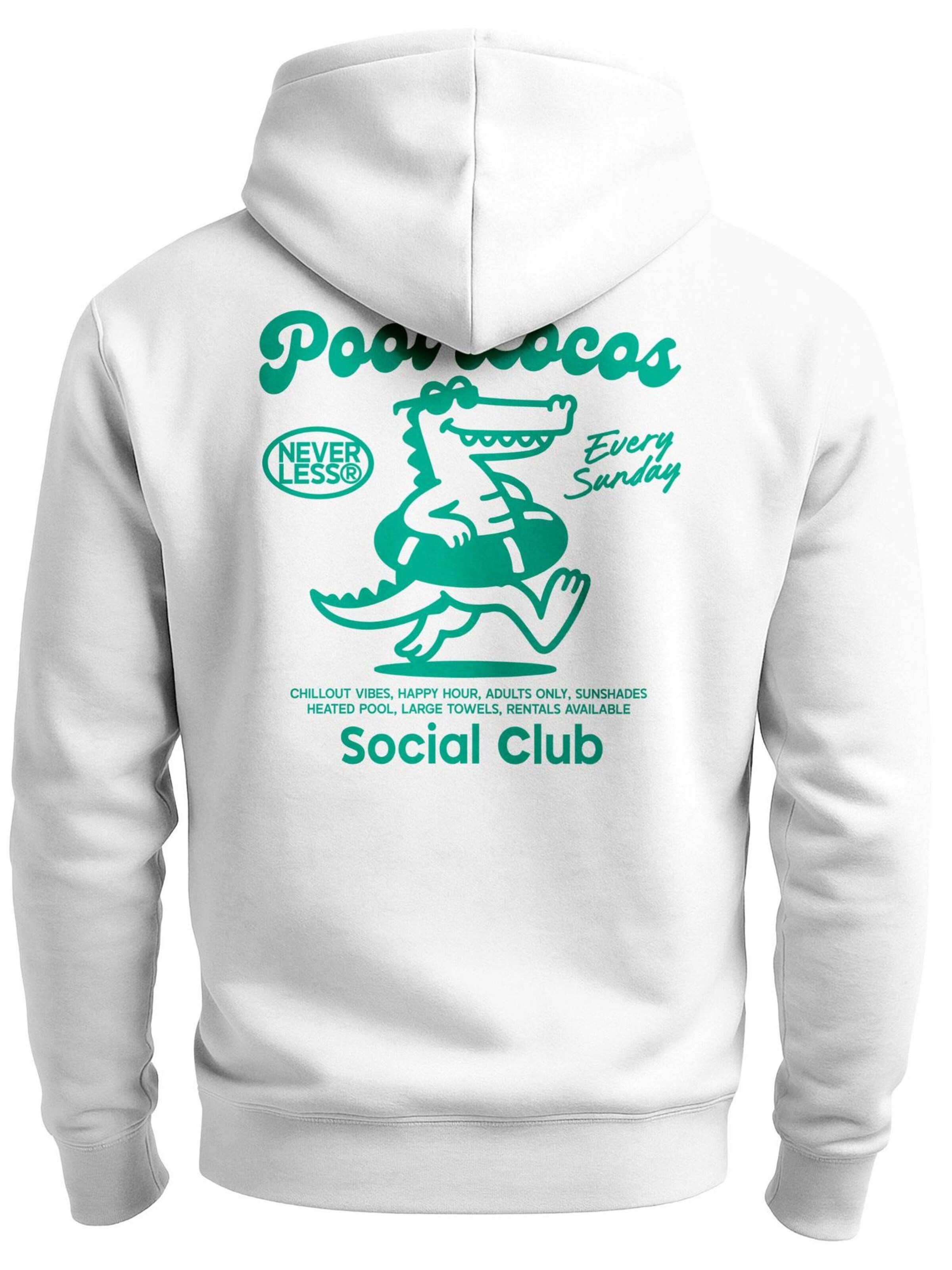 Neverless Zip-Up Hoodie 'Pool Locos' in White