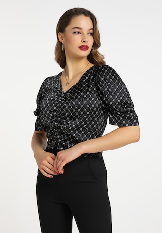 faina Blouse in Zwart: voorkant