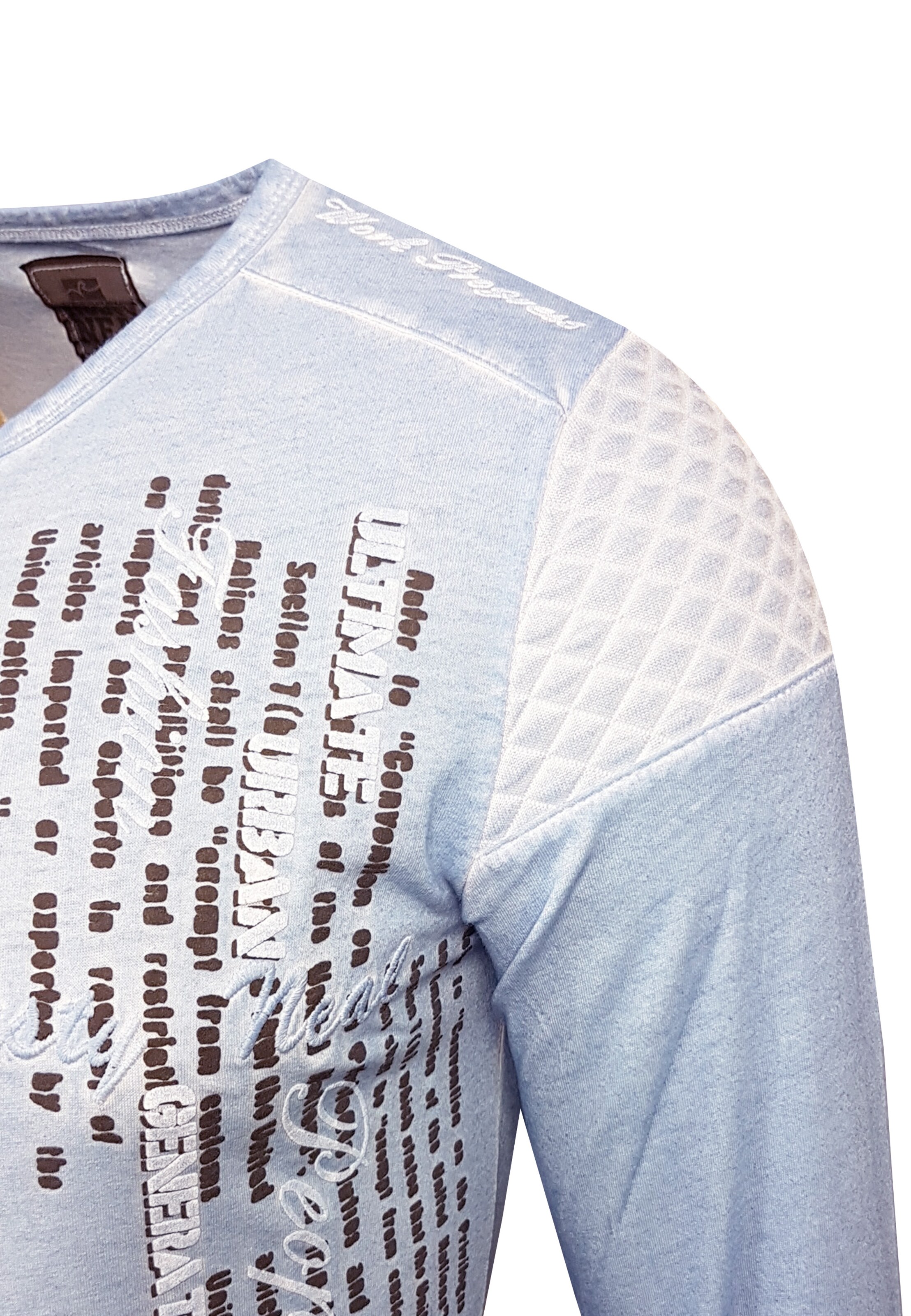 Männer Große Größen Rusty Neal Langarmshirt in Hellblau - UY80202 Männer Große Größen Rusty Neal Langarmshirt in Hellblau - UY80202