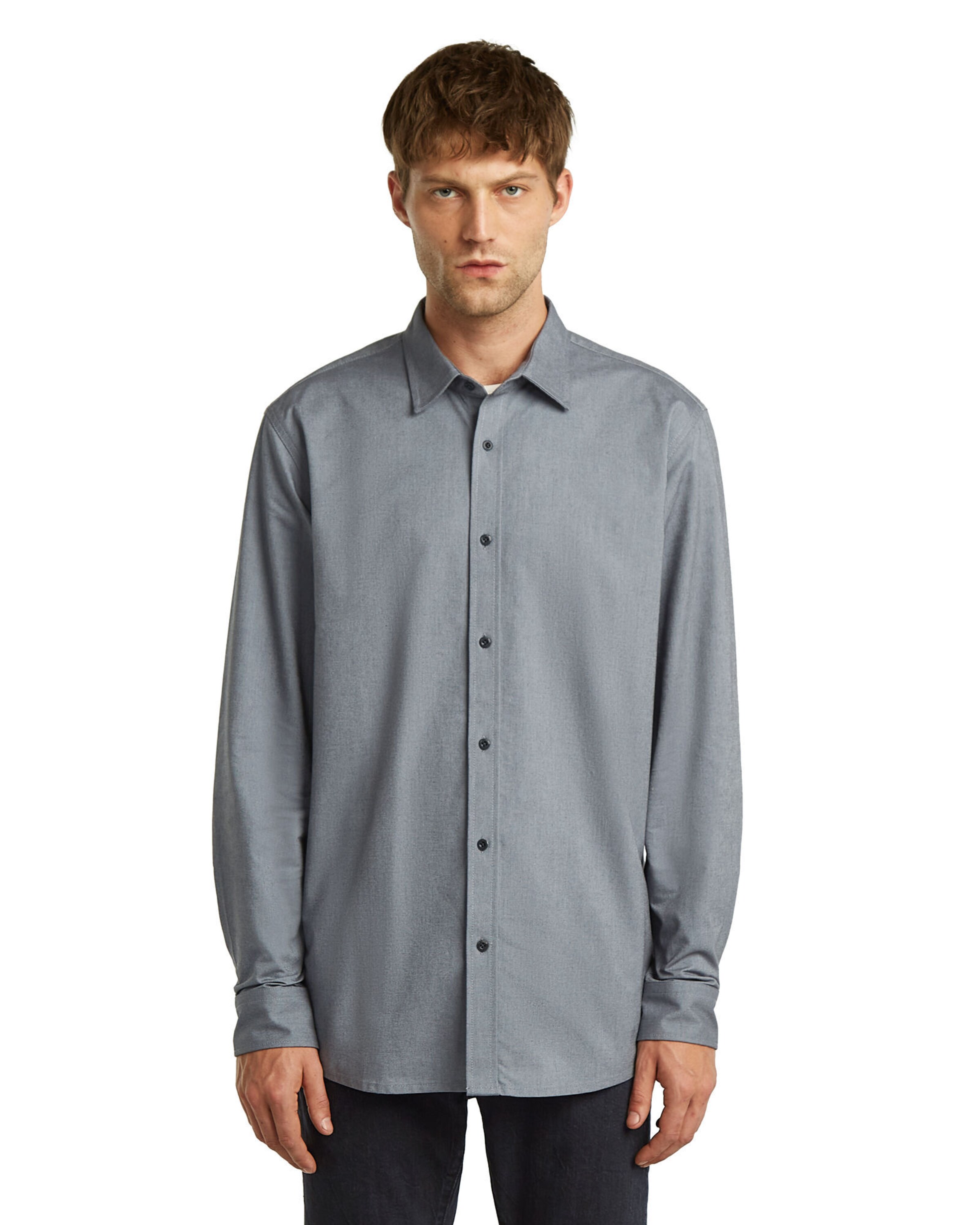 G-STAR Regular fit Button Up Shirt 'Clean Regular' in Grey: front