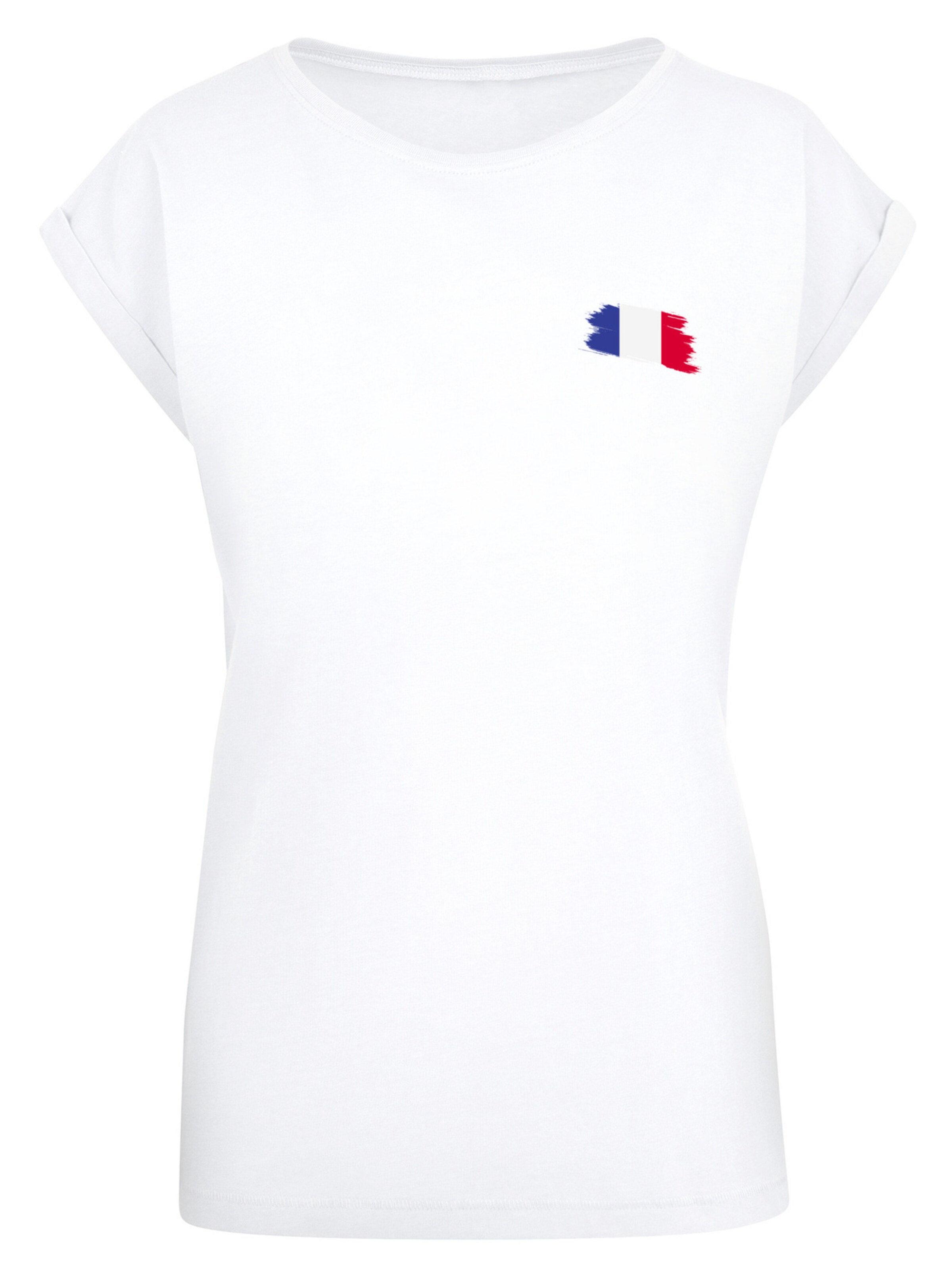 T-shirt 'France Frankreich Flagge Fahne' F4NT4STIC en blanc : devant