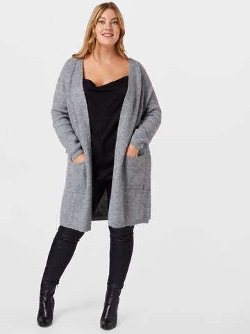 ABOUT YOU Curvy Knit Cardigan 'Sofia' in Grey: front