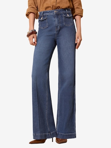 Wide leg Jeans de la Friends Like These pe albastru: față