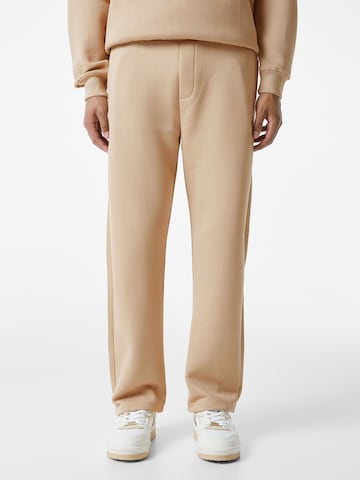 Bershka Regular Pants in Beige: front