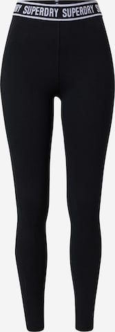 Superdry Skinny Leggings 'Independent' in Schwarz: predná strana