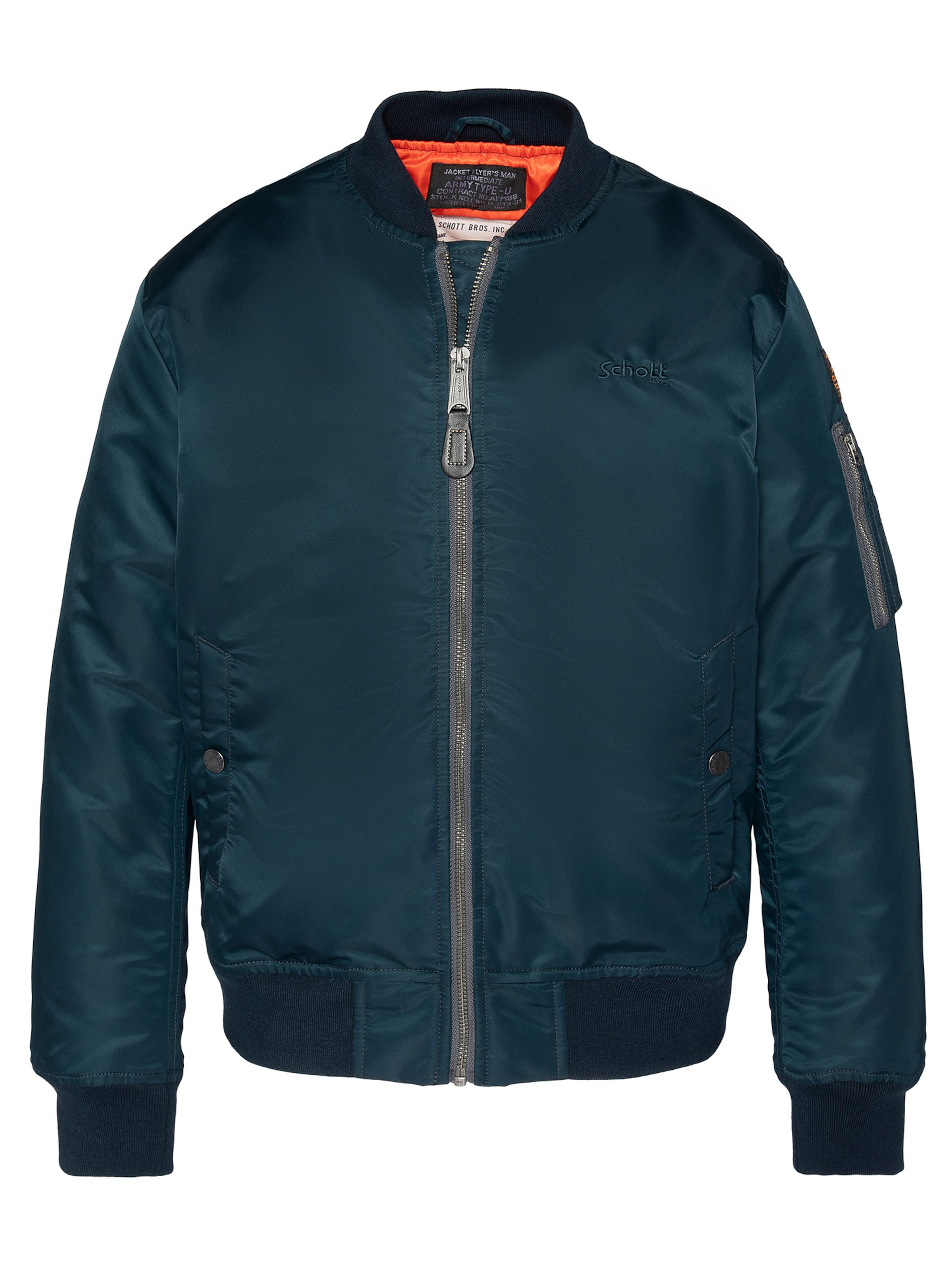 Veste mi-saison Schott NYC en bleu : devant