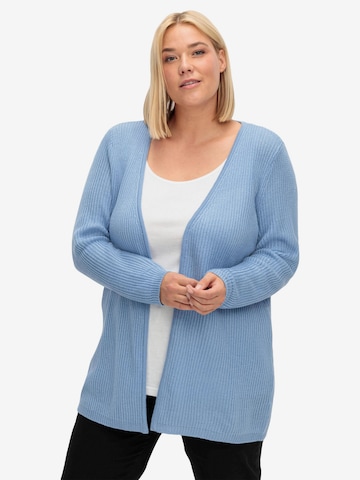 SHEEGO Knit Cardigan in Blue: front