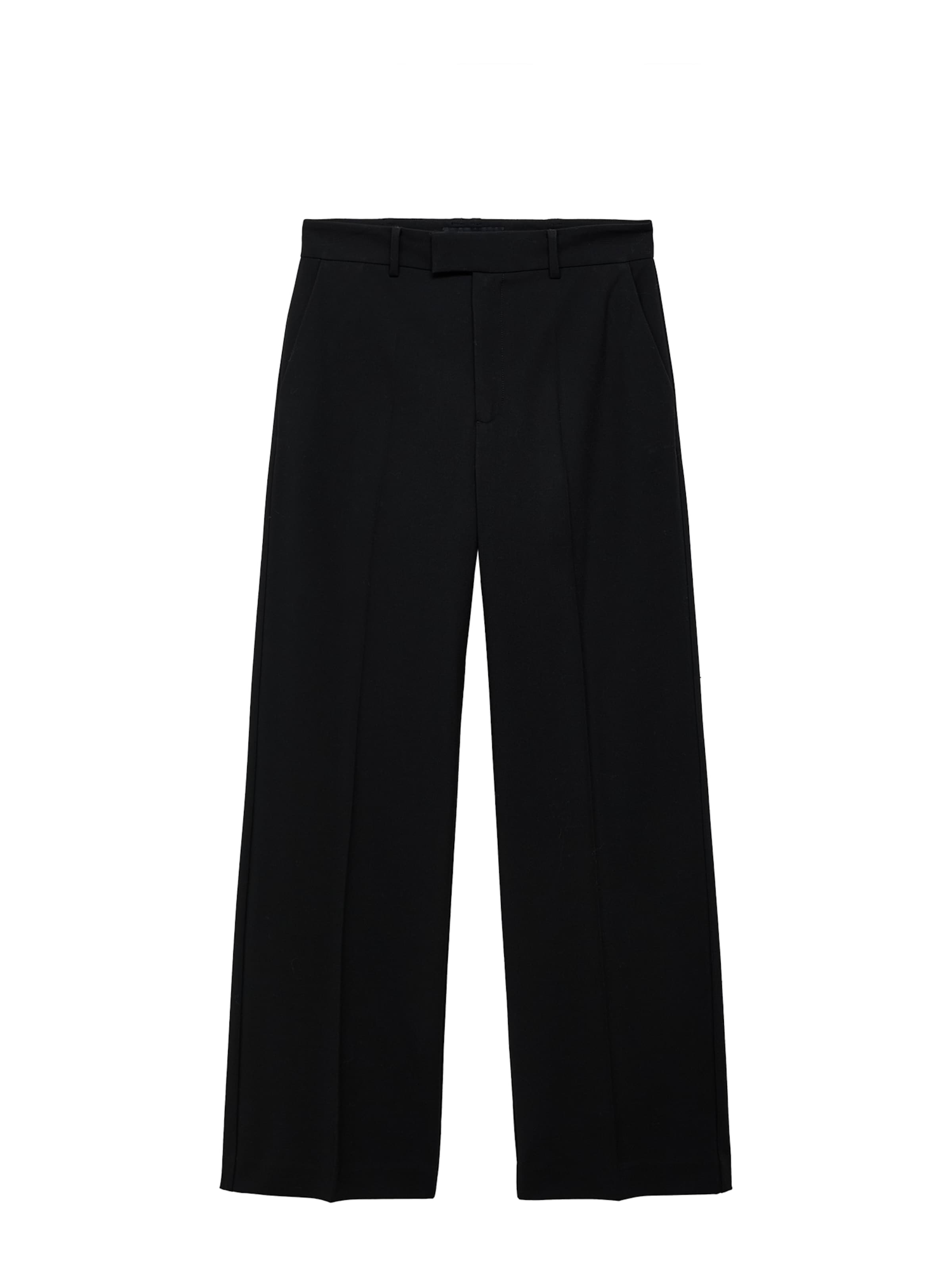 Regular Pantaloni cu dungă 'PAU' de la MANGO pe negru: față