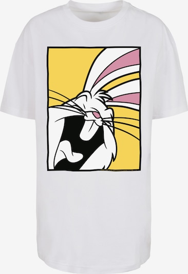 F4NT4STIC Shirt 'Looney Tunes Trickfilm Serie Cartoon Bugs Bunny Laughing' in de kleur Geel / Eosine / Zwart / Wit, Productweergave