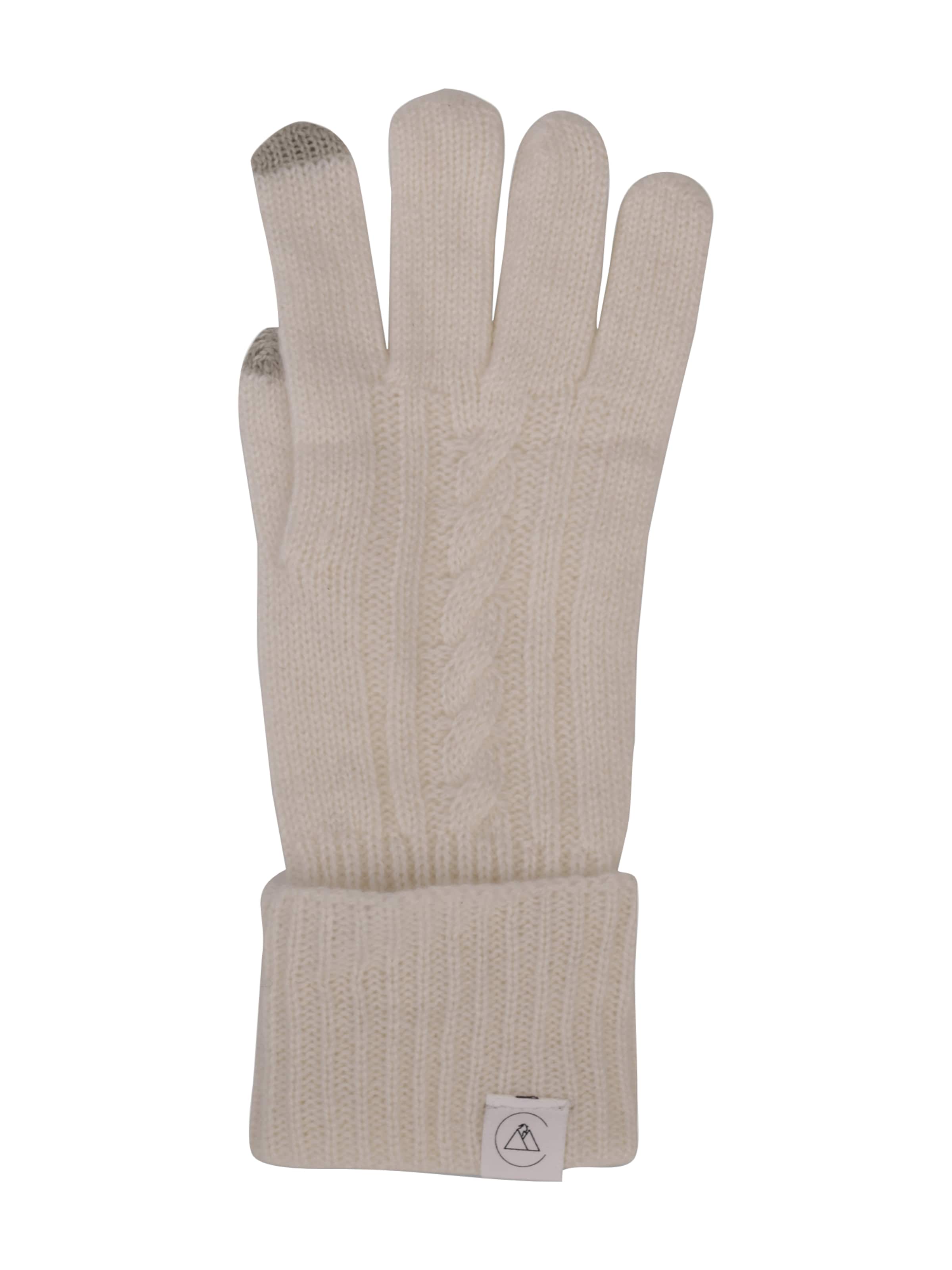 CASH-MERE.CH Kaschmir Fingerhandschuhe in Weiß