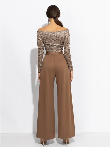 JIORO Wide leg Broek 'ESSENTIALS' in Beige