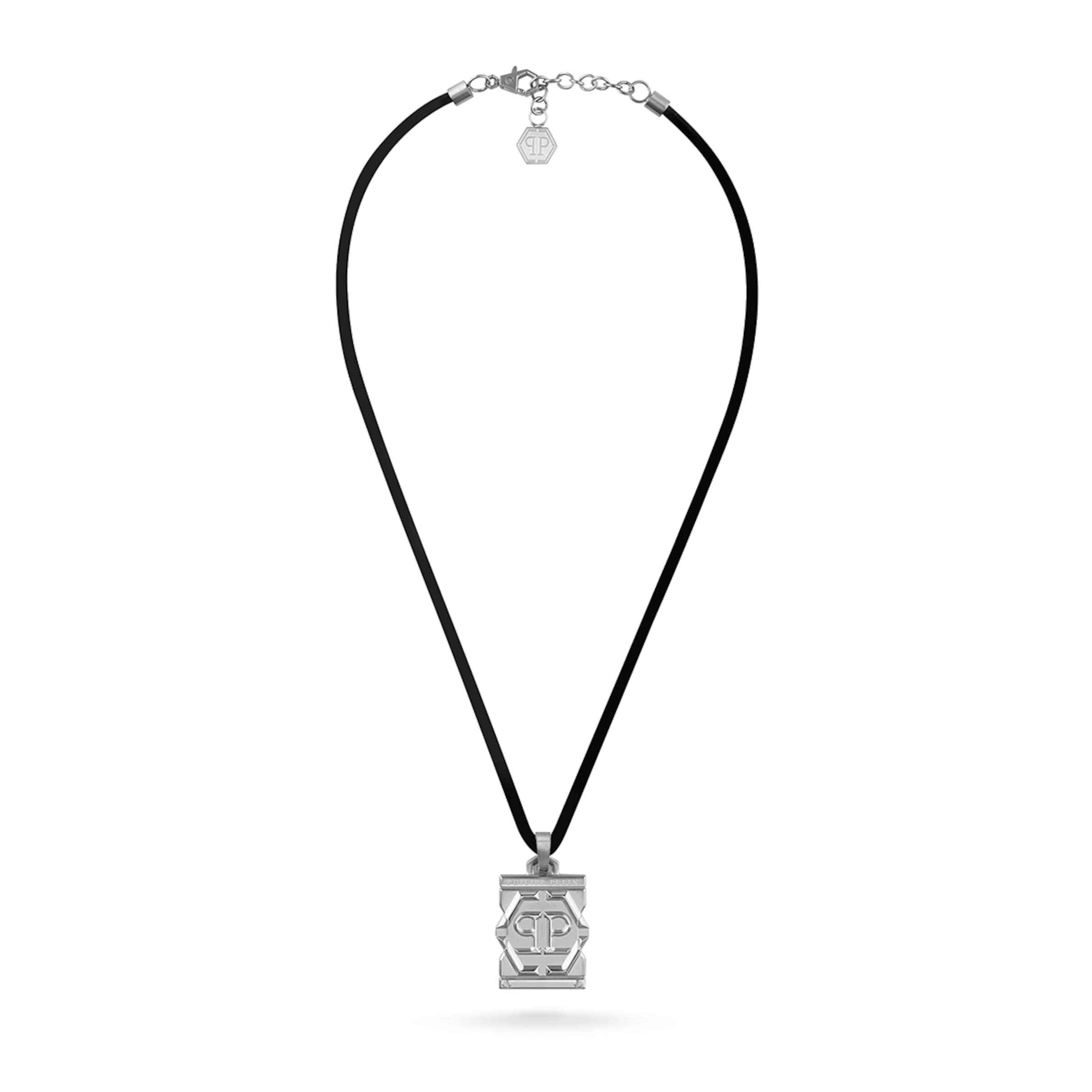 Chaîne Philipp Plein Jewellery en noir : devant