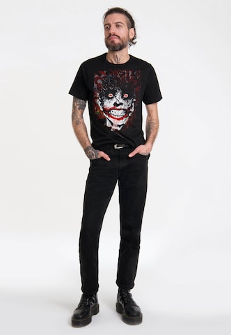 LOGOSHIRT Shirt 'Batman - Joker Bats Graffiti' in Black