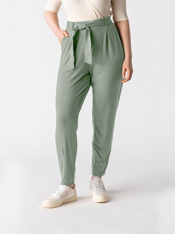 Les Lunes Tapered Bandplooibroek 'Jade' in Groen: voorkant