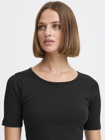 ICHI Shirt ' IHPALMER RIB' in Zwart