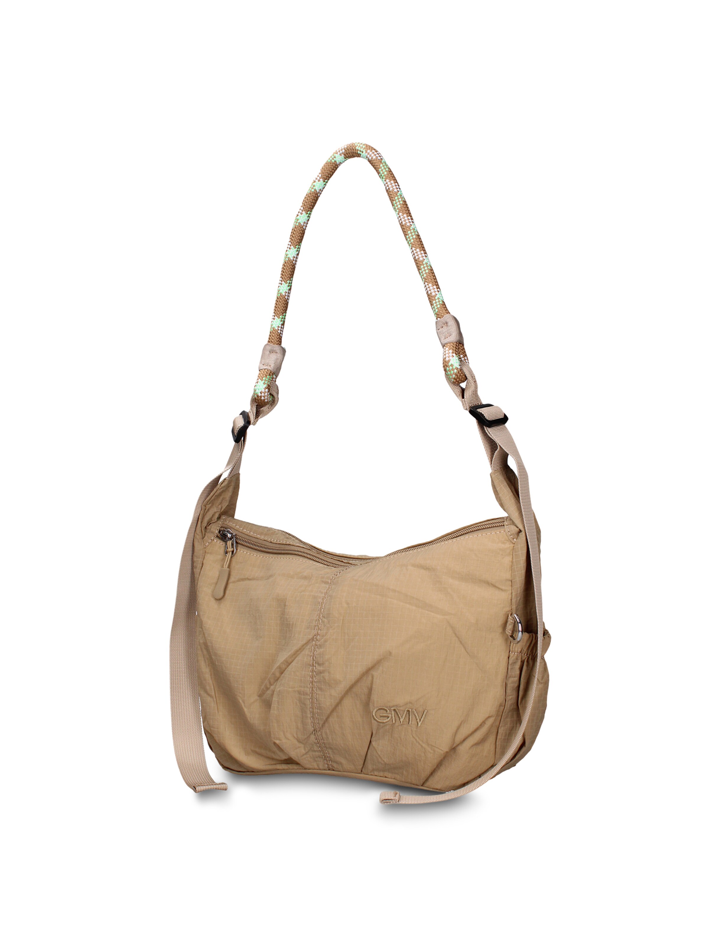 Borsa a spalla 'Borsa a Spalla Donna Gianmarco Venturi Pelle Vegana PU con Zip' di GianMarco Venturi in beige