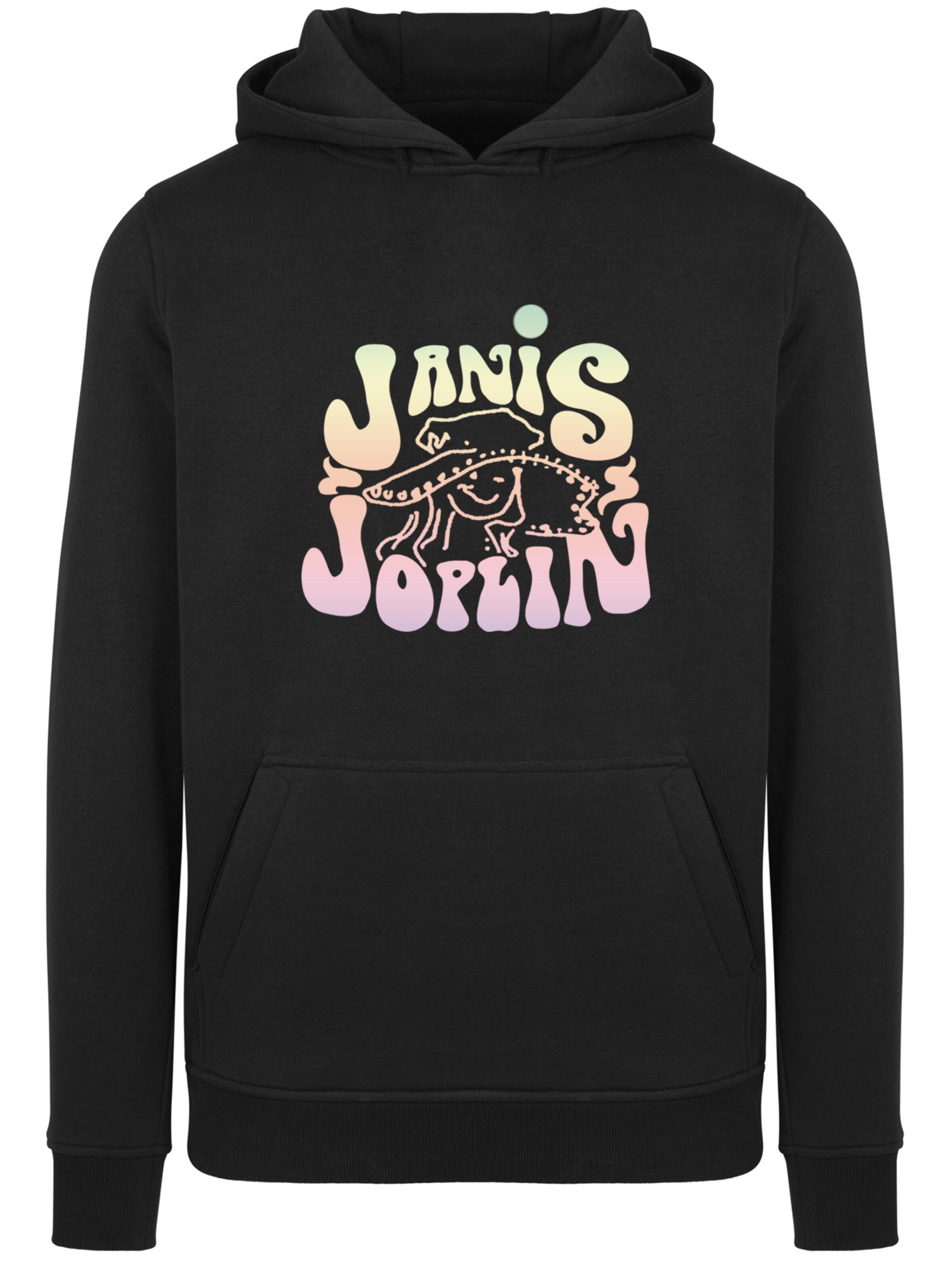 F4NT4STIC Sweatshirt 'Janis Joplin Pastel' in Schwarz: Vorderseite
