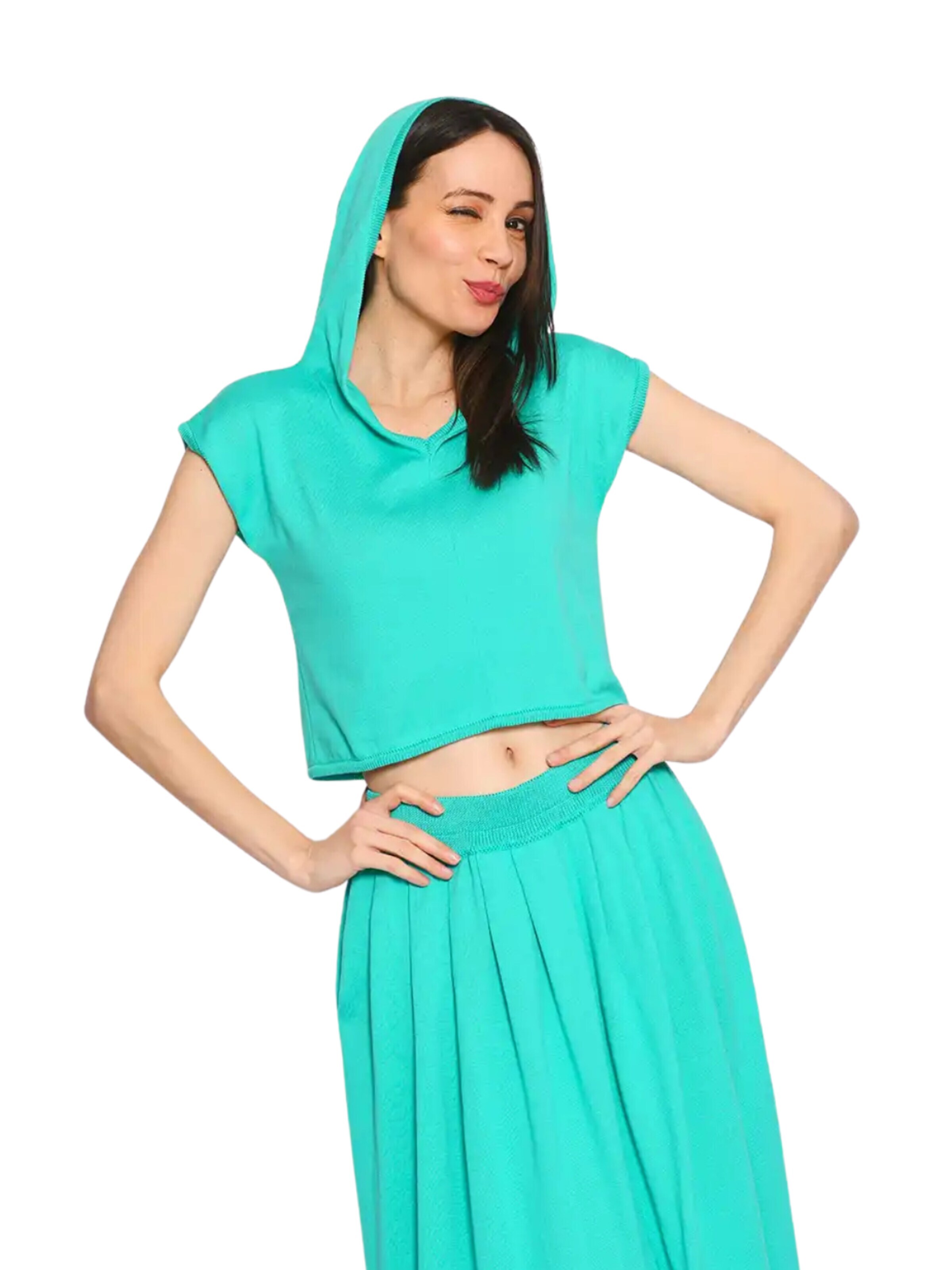 Süel knitwear Knitted top 'Hanna Hoodie' in Green