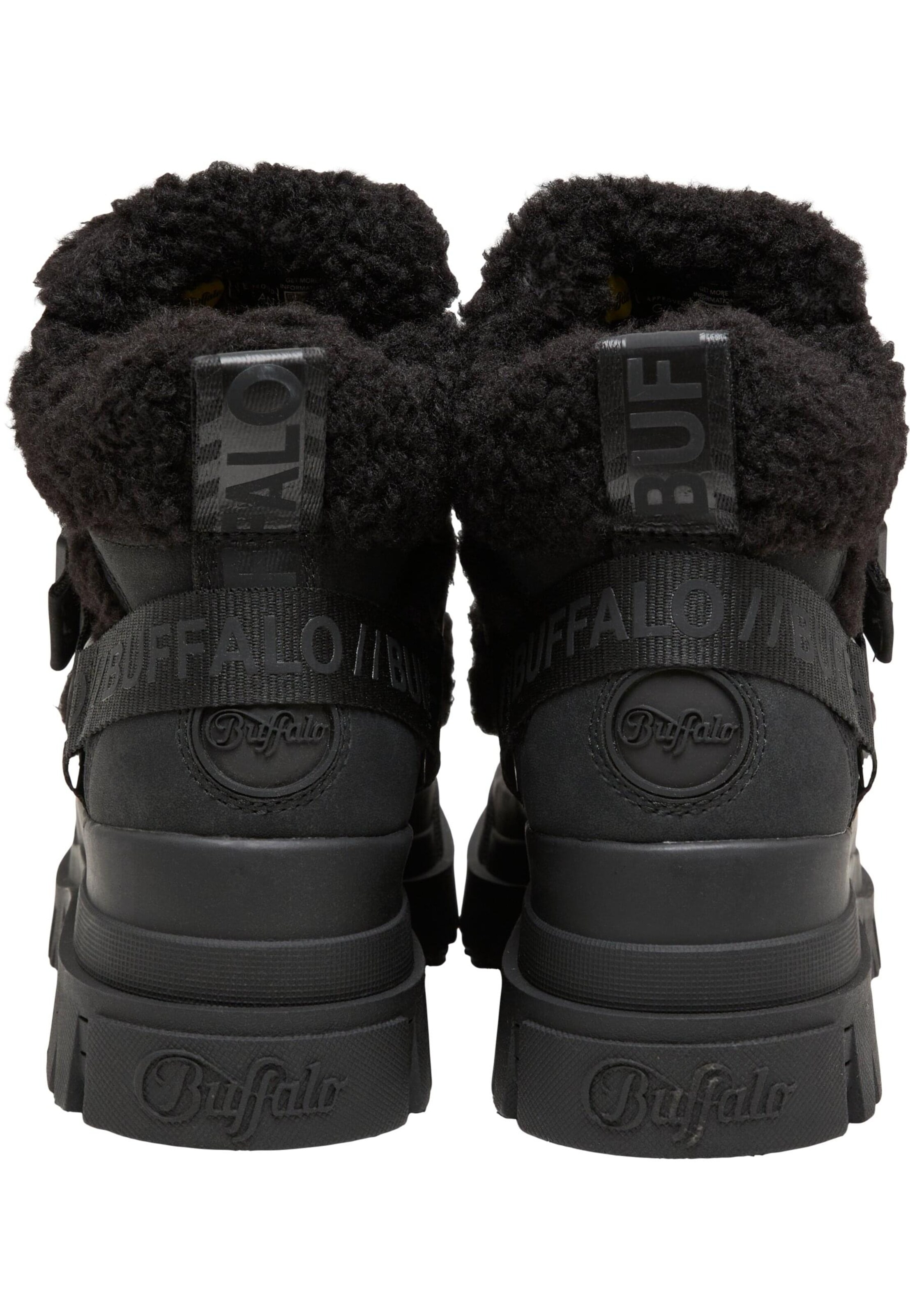 BUFFALO - Botines con cordones 'Aspha' en negro