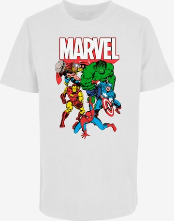 ABSOLUTE CULT Shirt 'Avengers - Marvel Comics Group' in Wit: voorkant