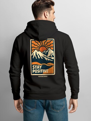 Neverless Sweatshirt 'Stay Positive' in Black