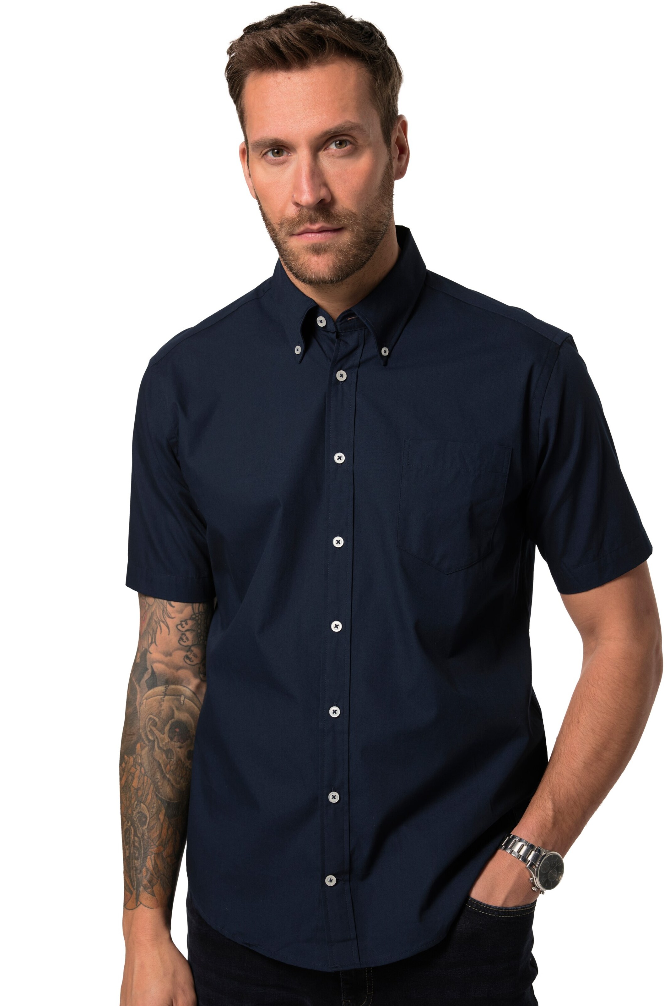 JP1880 Regular fit Button Up Shirt in Blue: front