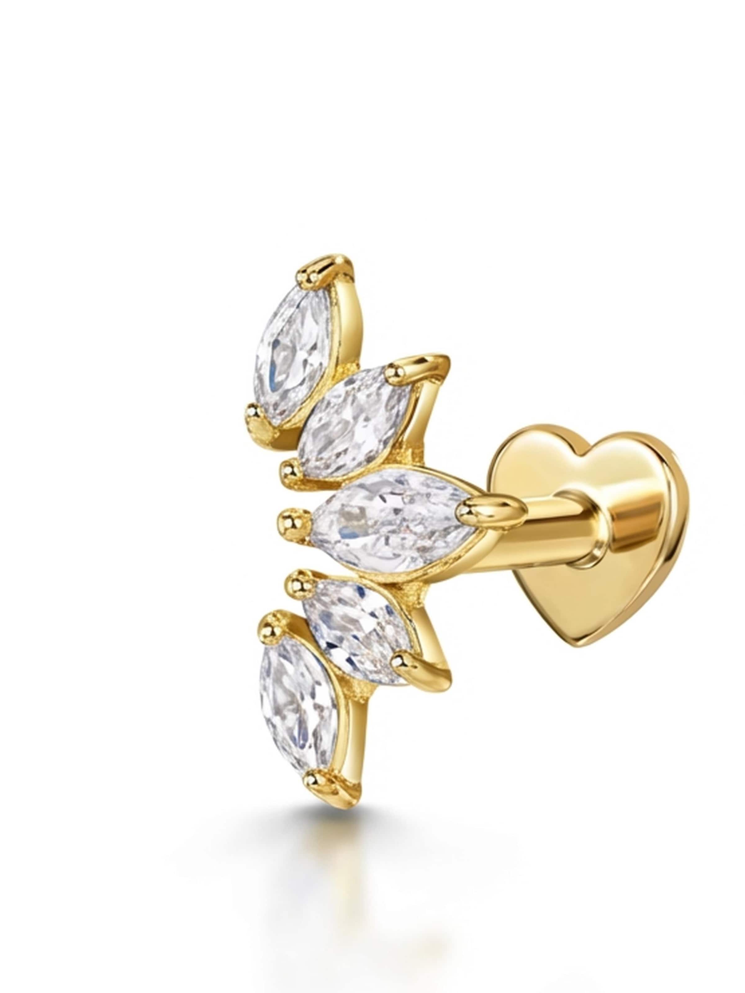 Kamiko Piercings 'ANELA' in Goud: voorkant