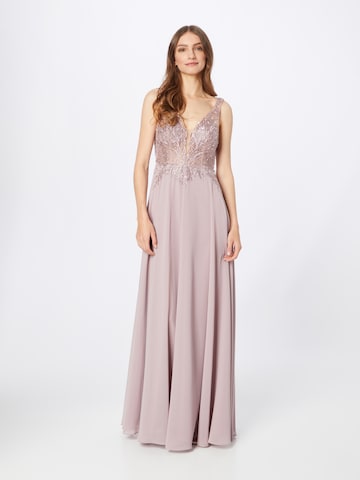 Unique Evening Dress in Pink: front