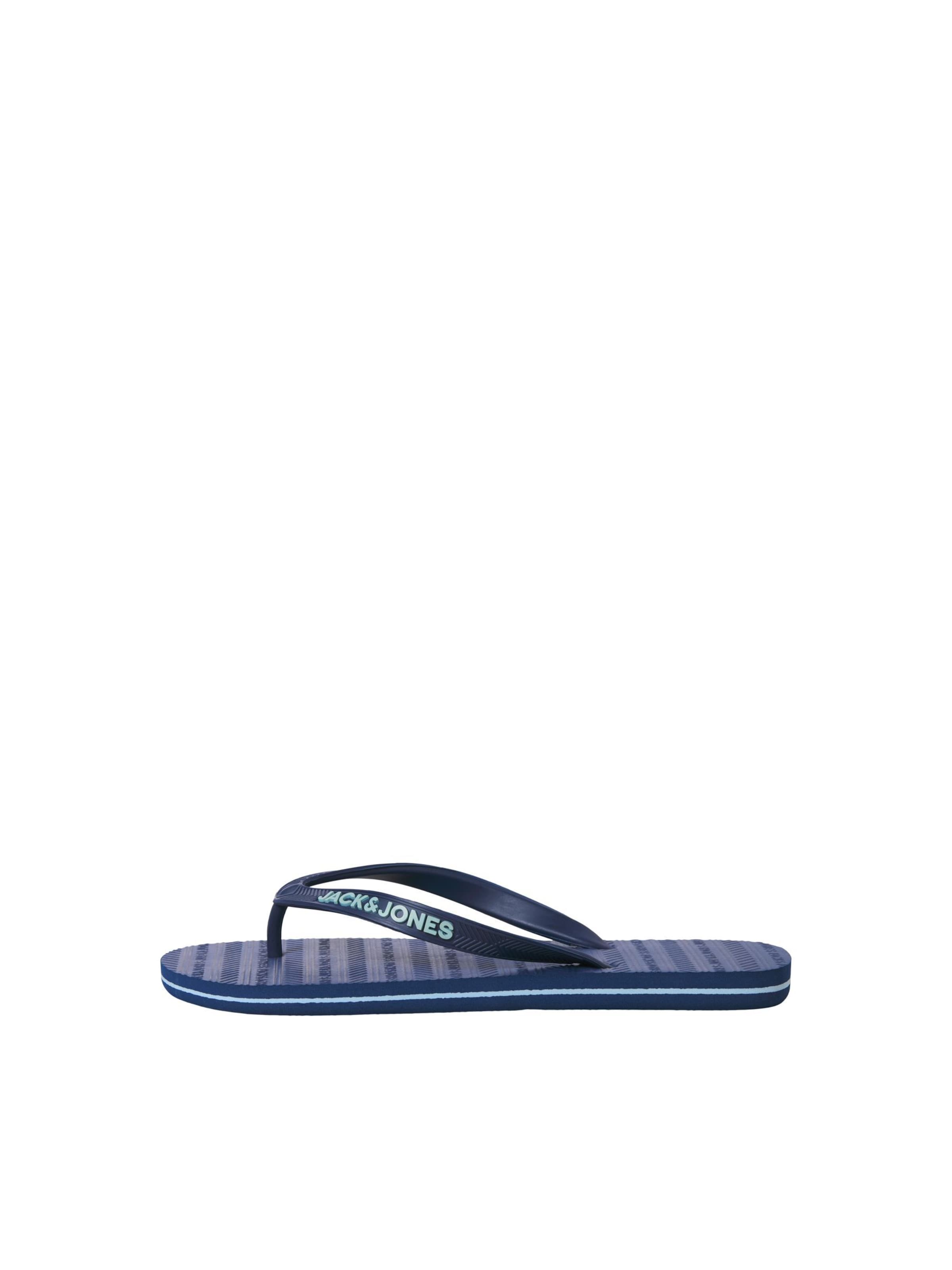 JACK & JONES T-bar sandals in Blue: front