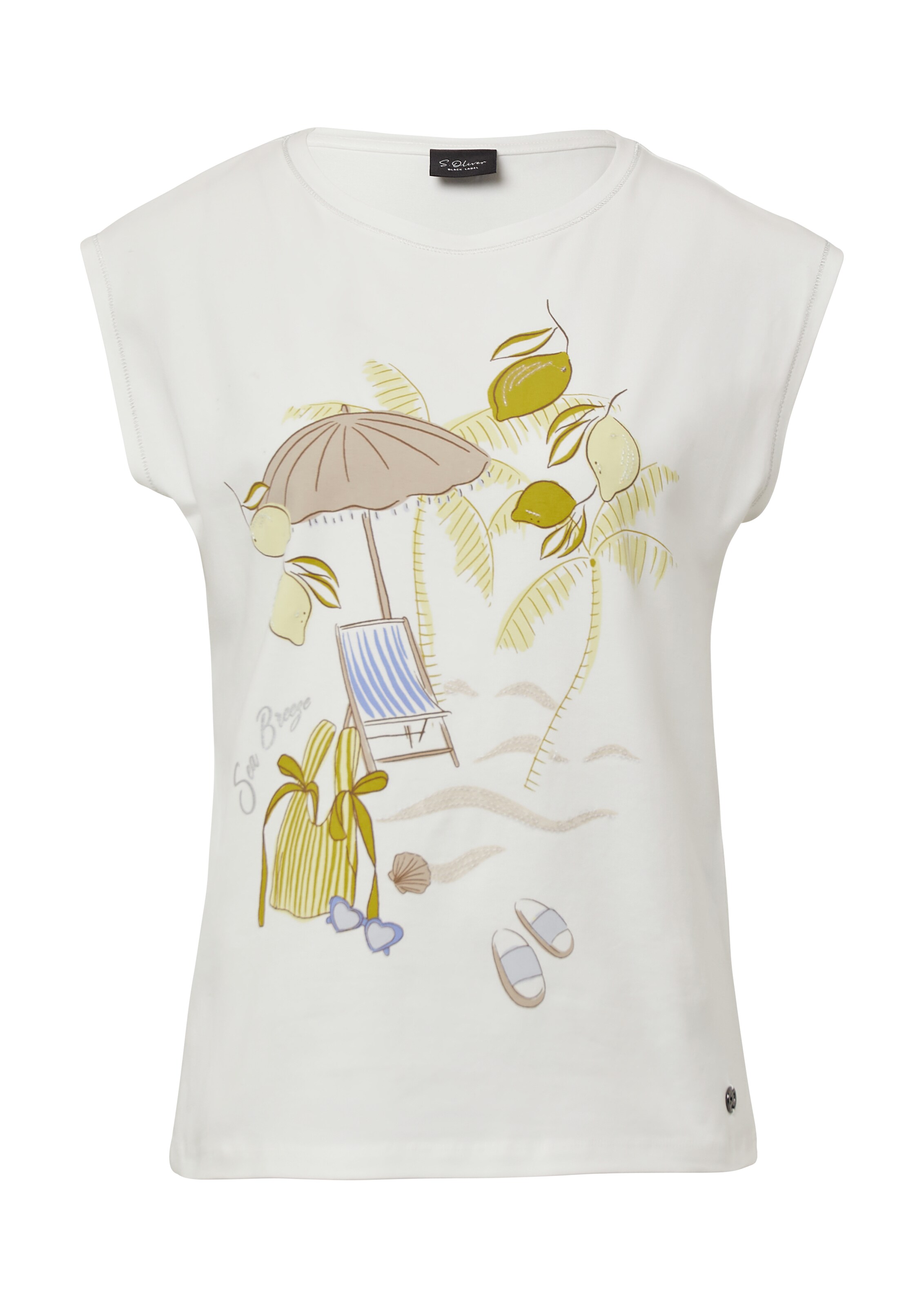 T-shirt s.Oliver BLACK LABEL en beige : devant