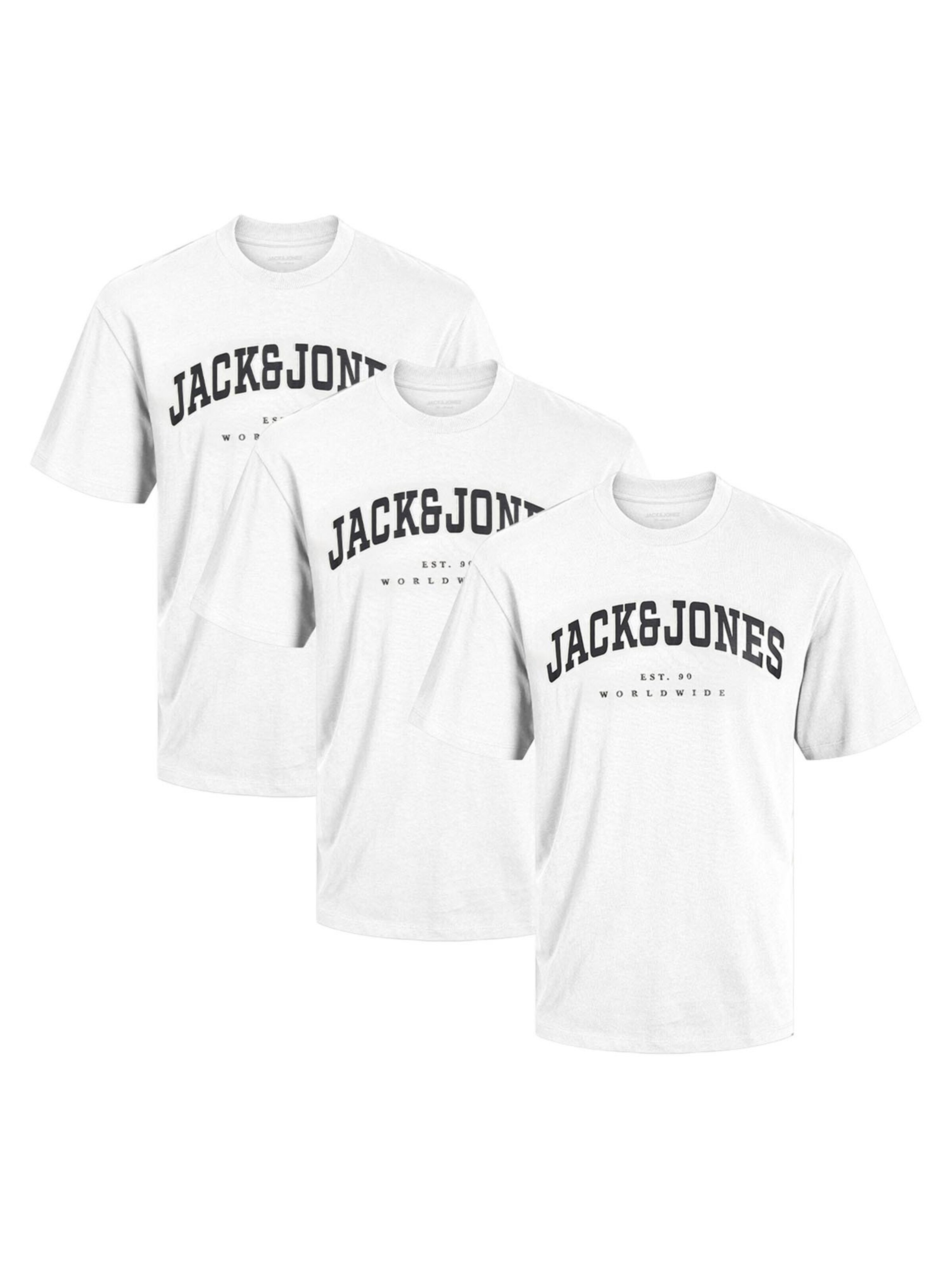 JACK & JONES Shirt 'Caleb Varsity'‌‌ in Weiß: Vorderseite