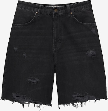 Pull&Bear Loosefit Jeans in Zwart: voorkant