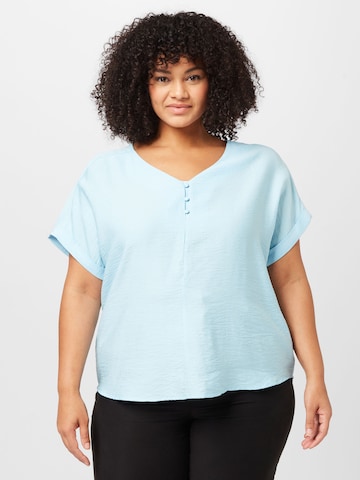 Fransa Curve Blouse in Blue: front