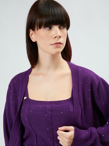 Influencer Knit cardigan in Purple