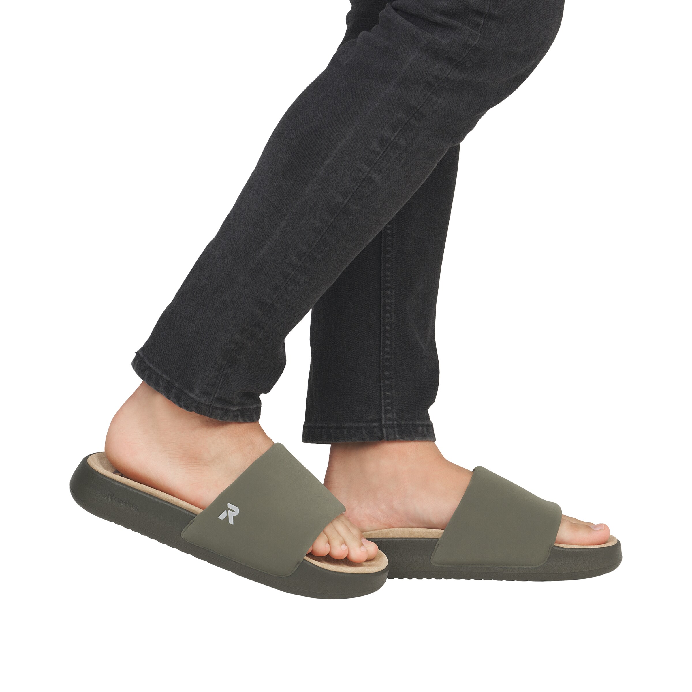 Mule Rieker Sport en vert : devant