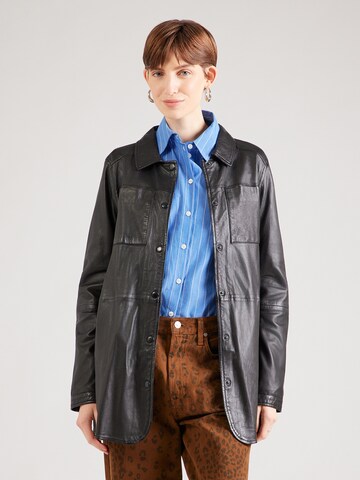 Maze Prehoden plašč | črna barva: sprednja stran