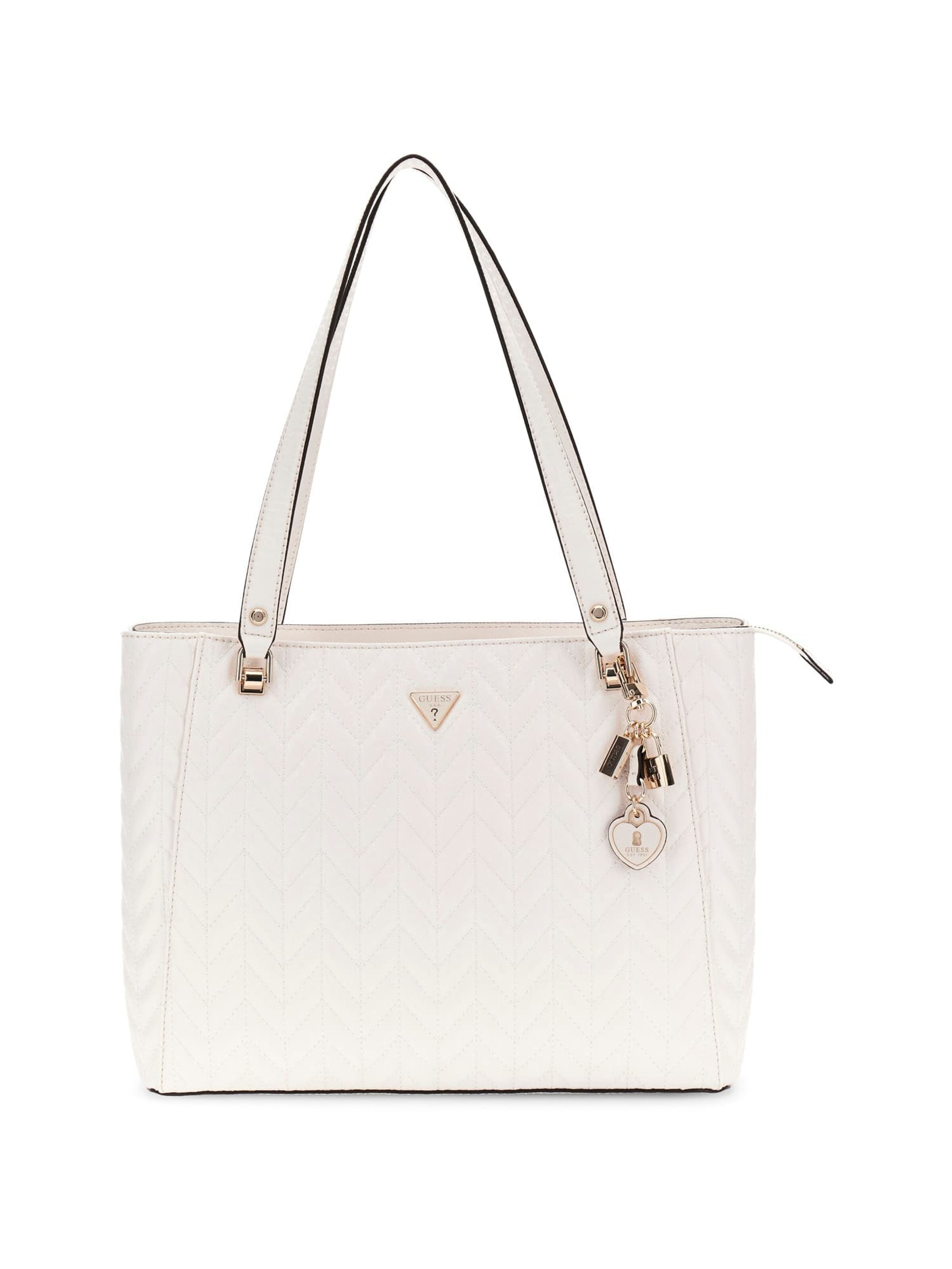 GUESS Schultertasche 'Stacey' in Weiß: Vorderseite